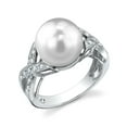 thumbnail image 1 of 10mm White South Sea Cultured Pearl & Diamond Infinity Ring in 18K Gold, 1 of 6