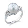 thumbnail image 1 of 10mm White South Sea Cultured Pearl & Diamond Sea Breeze Ring in 14K Gold, 1 of 7