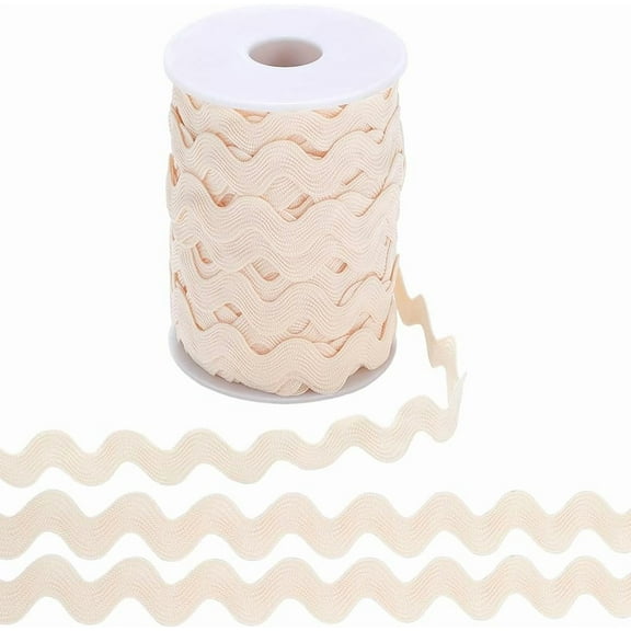10mm Wide RIC Rac Trim 25 Yards Wavy Bending Ribbon Rick Rack Wave Fringe Trim Zig Zag Lace Edging Braid Trim for DIY Sewing Crafts Gift Wrapping Making Clothes Embellishment Old Lace diy