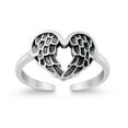 thumbnail image 1 of 10mm- Wings Rope Toe Band Ring 925 Sterling Silver Thin Adjustable Stylish Rings for Women, 1 of 5