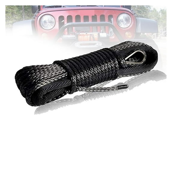 10mm X 15m UHMWPE Cable Synthetic Winch Line Towing Rope For 4x4/4WD/UTV/ATV/OFF-ROAD ,Durable & Safe