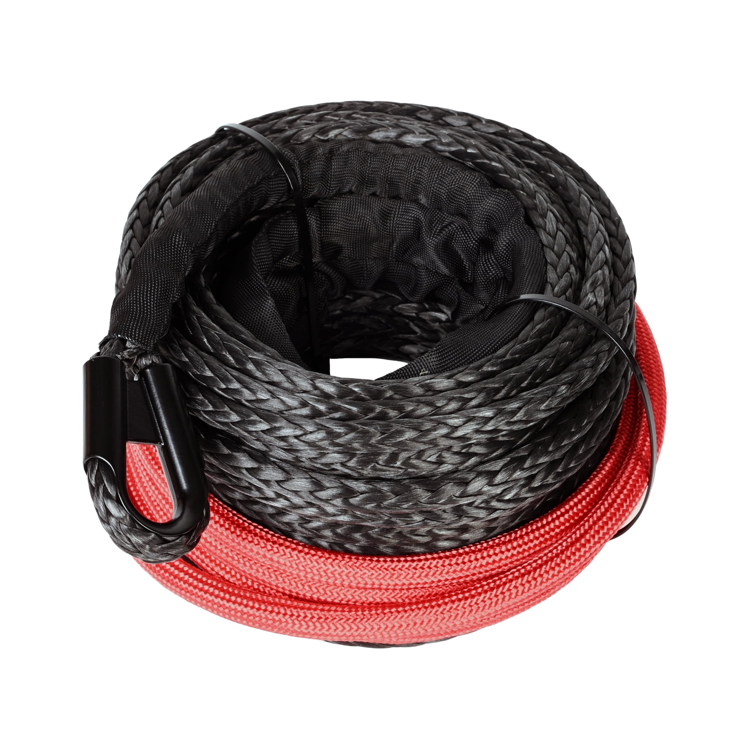 10mm X 26m 22000LBs Synthetic Winch Rope Cable Rope With Black ...