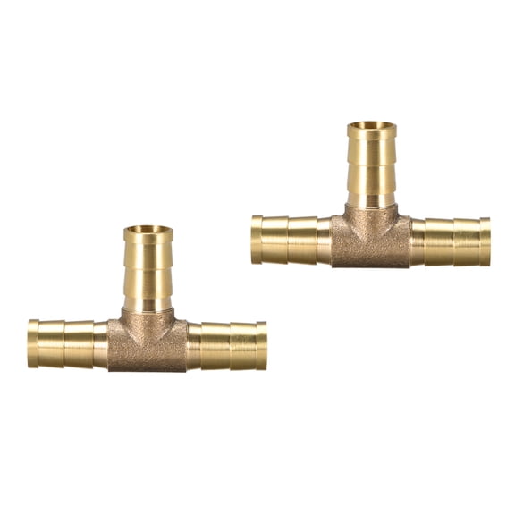 10mm or 3/8" ID Brass Barb Splicer Fitting,T-Shaped 3Way,Barb Hose Fitting Air Gas Water Fuel,Barbed Tee Connector,2pcs