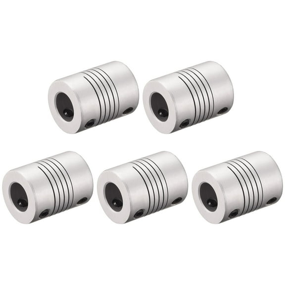 10mm to 10mm Aluminum Alloy Shaft Coupling Flexible Coupler Motor Connector Joint L25xD19 5pcs