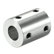 10mm to 10mm Bore Rigid Coupling 25mm Length 20mm Diameter Aluminum Alloy Shaft Connector Coupler Silver