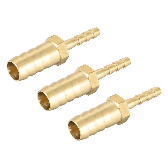 10mm to 4mm Hose ID Brass Reducer Barb Hose Fitting Straight Connector Coupler Tubing Adapter 3 pcs