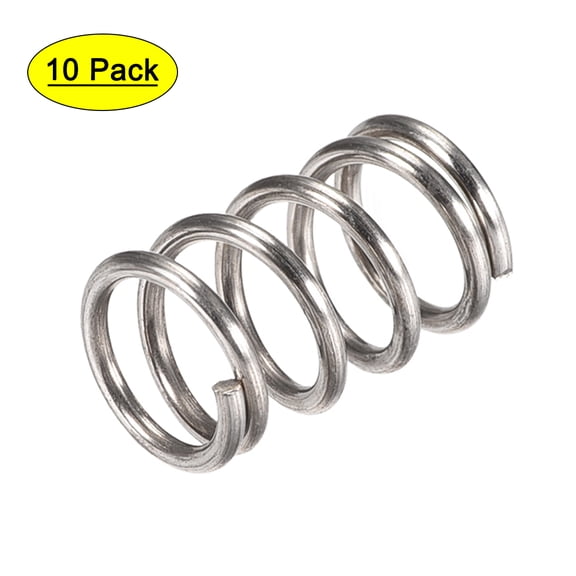 10mm x 1.2mm x 15mm 304 Stainless Steel Compression Spring 30N Load Capacity 10Pcs