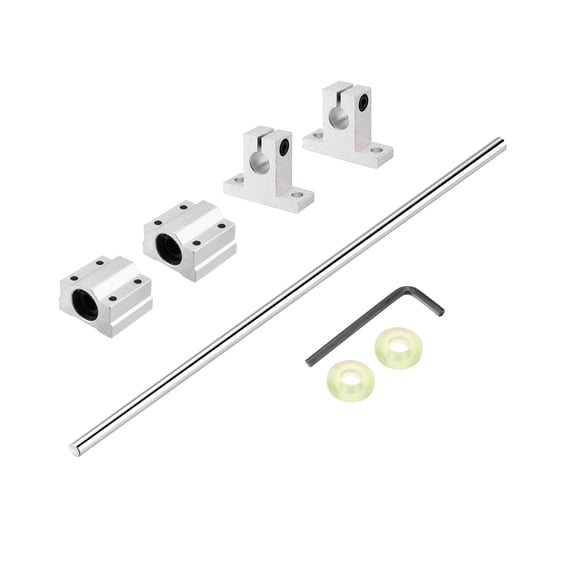 10mm x 150mm Linear Motion Rod Shaft Guide with 2 Pack SC10UU Ball Bearings & 2 Pack SK10 Aluminum Rail Support, Hard Chrome Plated Linear Guide Rails for 3D Printer, CNC Machine