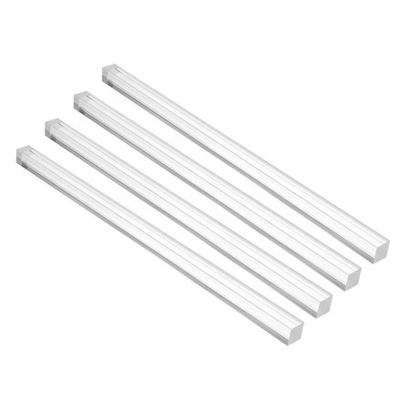 10mmx10mmx250mm Clear Solid Acrylic Square Rod PMMA Extruded Bar 4 Pcs