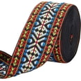 thumbnail image 1 of 10ms 11 Yard 1.9 inch Jacquard Ribbon Trim Ethnic Vintage Embroidered Lace Fabric Boho Single Face Mexican Woven Fringe for Craft DIY Sewing Handmade Bag Clothing Accessories Embellishments, 1 of 5
