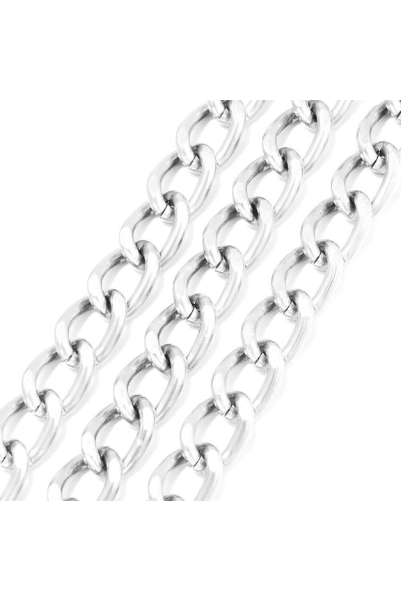 10ms Aluminium Twisted Curb Chains Cut Chains Faceted Silver 10x6.5x1.8mm
