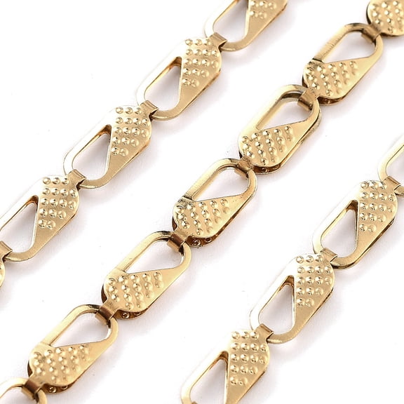 10ms PVD Vacuum Plating 304 Stainless Steel Link Chain Golden Link: 10x4x2.5mm