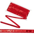 thumbnail image 1 of 10ms Polyester Ribbons with Plastic Sequins Red 1/2 inch(12mm), 1 of 9