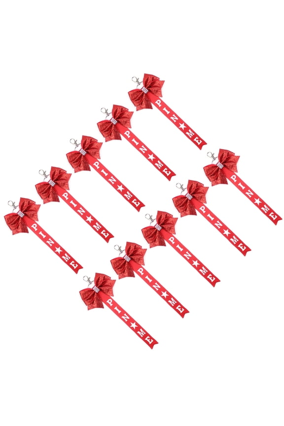10ocs Cheerleader Bows Pendant Keychains Bowknot Streamer Keyring Bag Accessory Stylish Backpacks and Keys Accessories