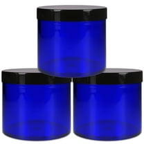 10oz/300g/300ml High Quality Acrylic Leak Proof Cobalt Blue Container Jars with Black Lids 3pcs
