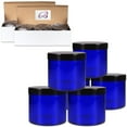 thumbnail image 1 of 10oz/300g/300ml High Quality Acrylic Leak Proof Cobalt Blue Container Jars with Black Lids 6pcs, 1 of 6
