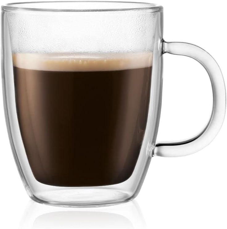 Mug High Tech 10oz Bistro Double Wall Insulated Mug, High-Heat Borosilicate Glass ...