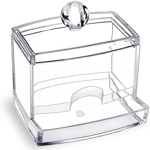 10oz Clear Acrylic Small Qtip Holder,Swab Dispenser Cotton Ball Jars Bathroom Organizer with Lid$$Home Decor, Kitchen, & Other