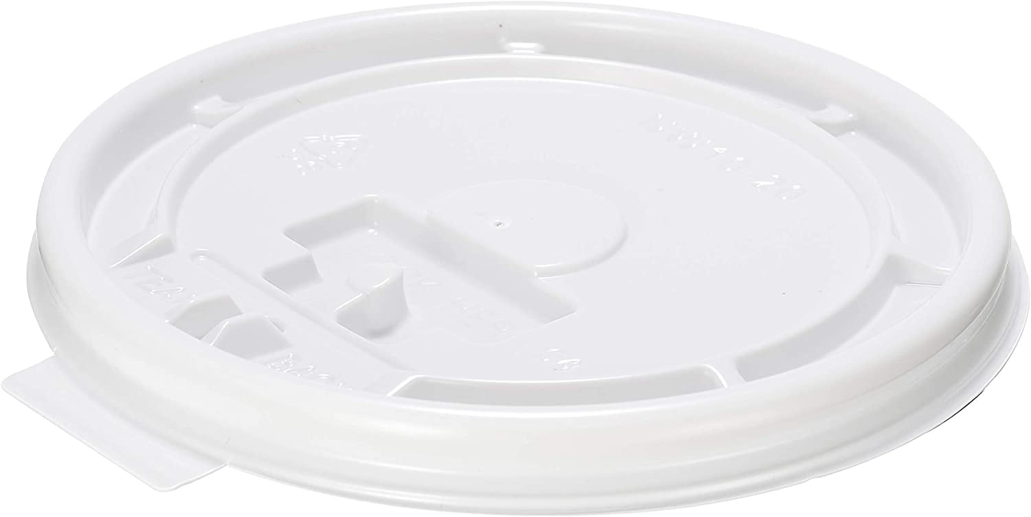 EcoQuality White Flat Tear Back Lids For Hot Cup - Universal 10-20 ...