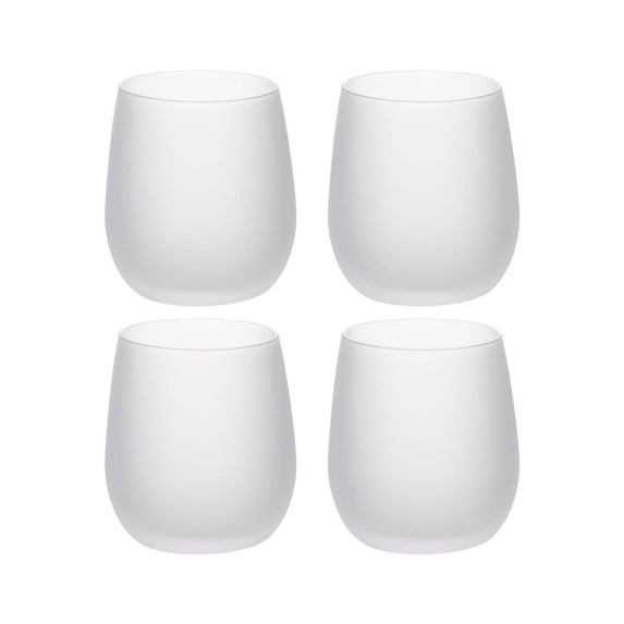 Craft Express 4 Pack 10oz Frosted Stemless Glasses Sublimation-Ready Drinkware