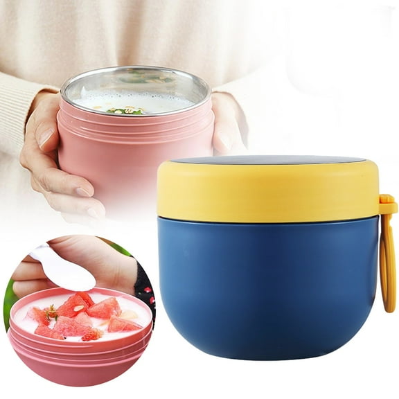 10oz Insulated Food Jar Food Thermo for Hot Food Insulated, Thermal Food Container Food Soup Cup,Leak Proof Lunch Container with Sealing Cap,Insulated Food Jar with Dustproof Cover(Blue)