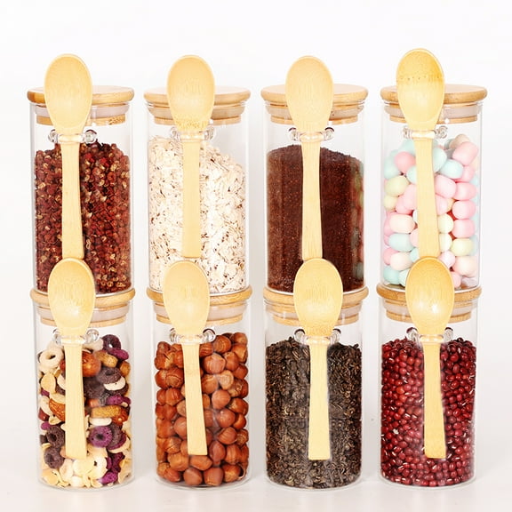 LEAVES and TREES Y Clear Glass Airtight Food Storage Jars (8 Count)