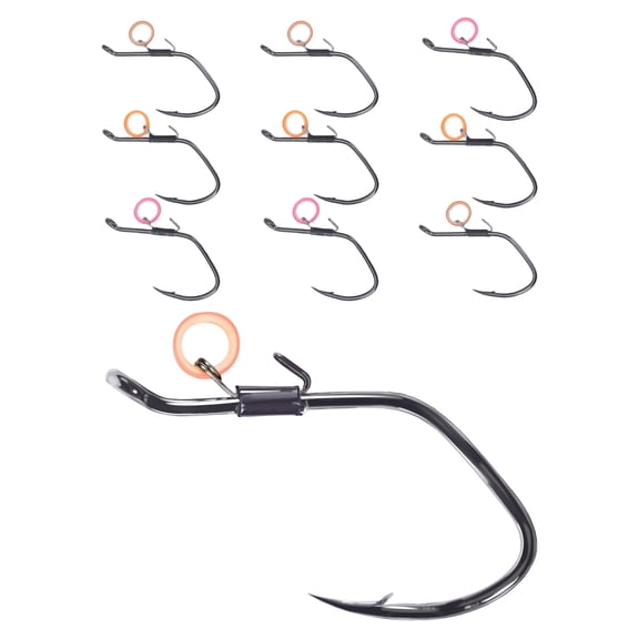 10pack Live Shrimp Fishing Hook Durability Fishing Hook with Elastics for Saltwater and Freshwater Angling