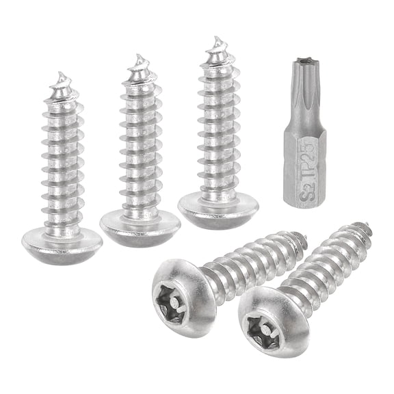 10pack M5 x 20mm Button Head Torx Security Sheet Metal Screws with T25 Bit