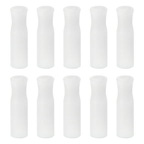 10pack Silicone Straw Tips, Soft Reusable Straws Tips Fit for 1/4 Inch(6mm) OD Stainless Steel Straws, White