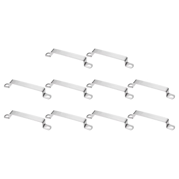 10pack Square Pipe Clamp 100x20mm 304 Stainless Steel Tube Buckle, Silver