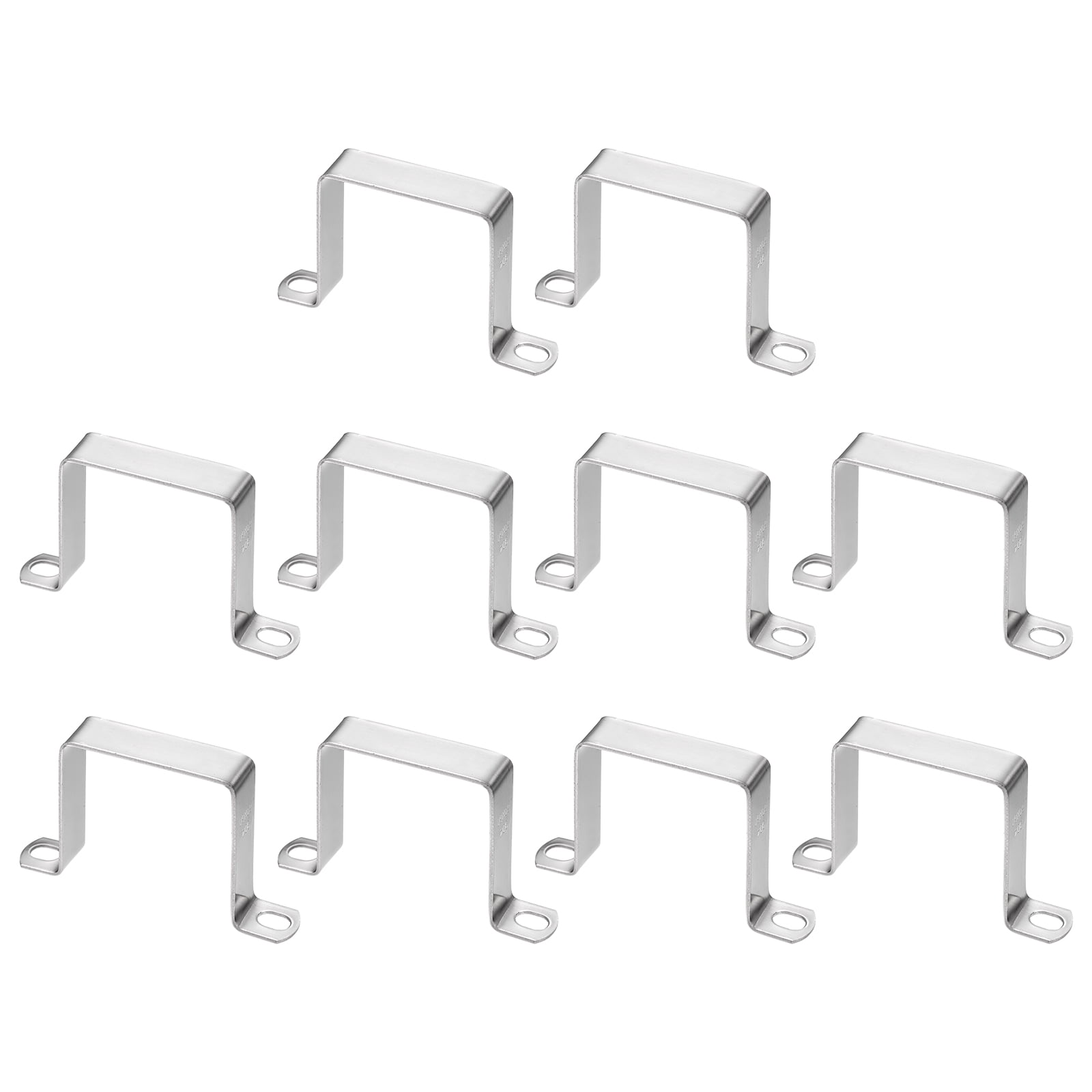 10pack Square Pipe Clamp 60x60mm 304 Stainless Steel Tube Buckle, Silver