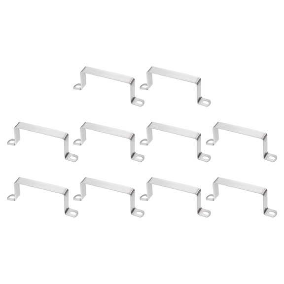 10pack Square Pipe Clamp 95x45mm 304 Stainless Steel Tube Buckle, Silver