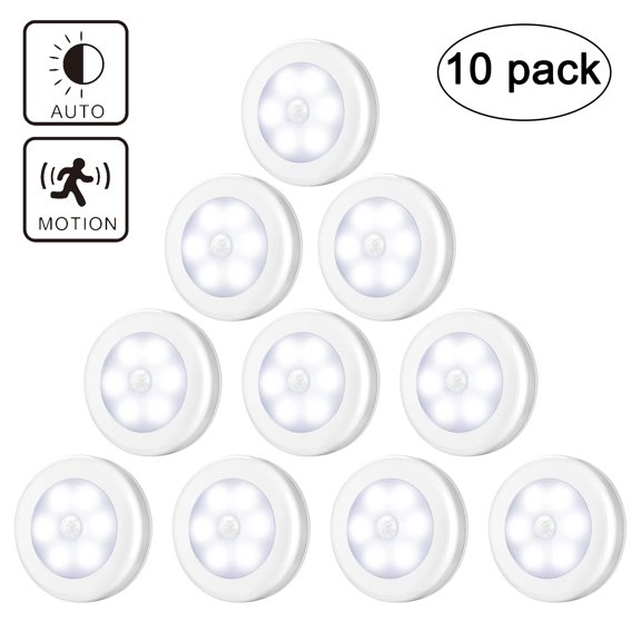 10pack motion sensor under cabinet light night light used for closet hallway step lights by 3AAA battery(not include)