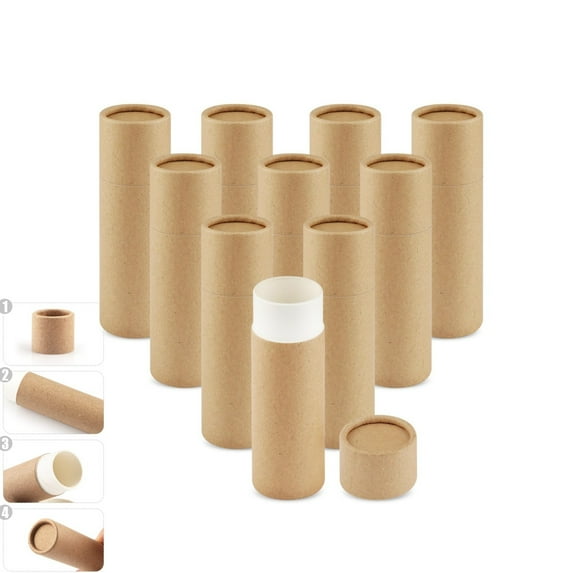 10pack of Empty Lipstick Tubes 0.4oz Empty Refillable Gloss Perfume Container DIY Paperboard Chapstick Case for Home 0.8x2.8in