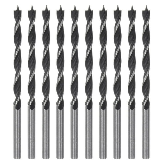 10packs Brad Point Drill Bits 3.5mm Dia #45 Steel Round Shank Wood Drilling Bit