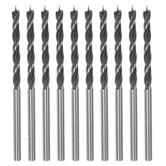10packs Brad Point Drill Bits 3mm Dia #45 Steel Round Shank Wood Drilling Bit