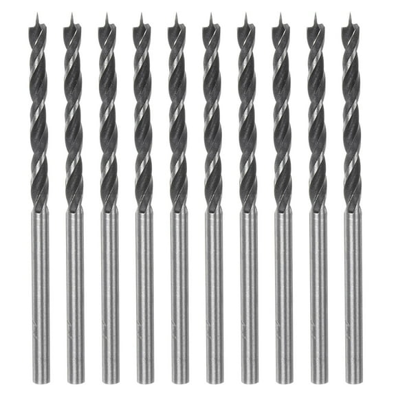 10packs Brad Point Drill Bits 3mm Dia #45 Steel Round Shank Wood Drilling Bit