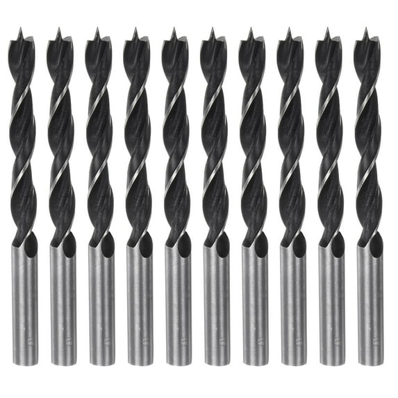 10packs Brad Point Drill Bits 9mm Dia #45 Steel Round Shank Wood Drilling Bit