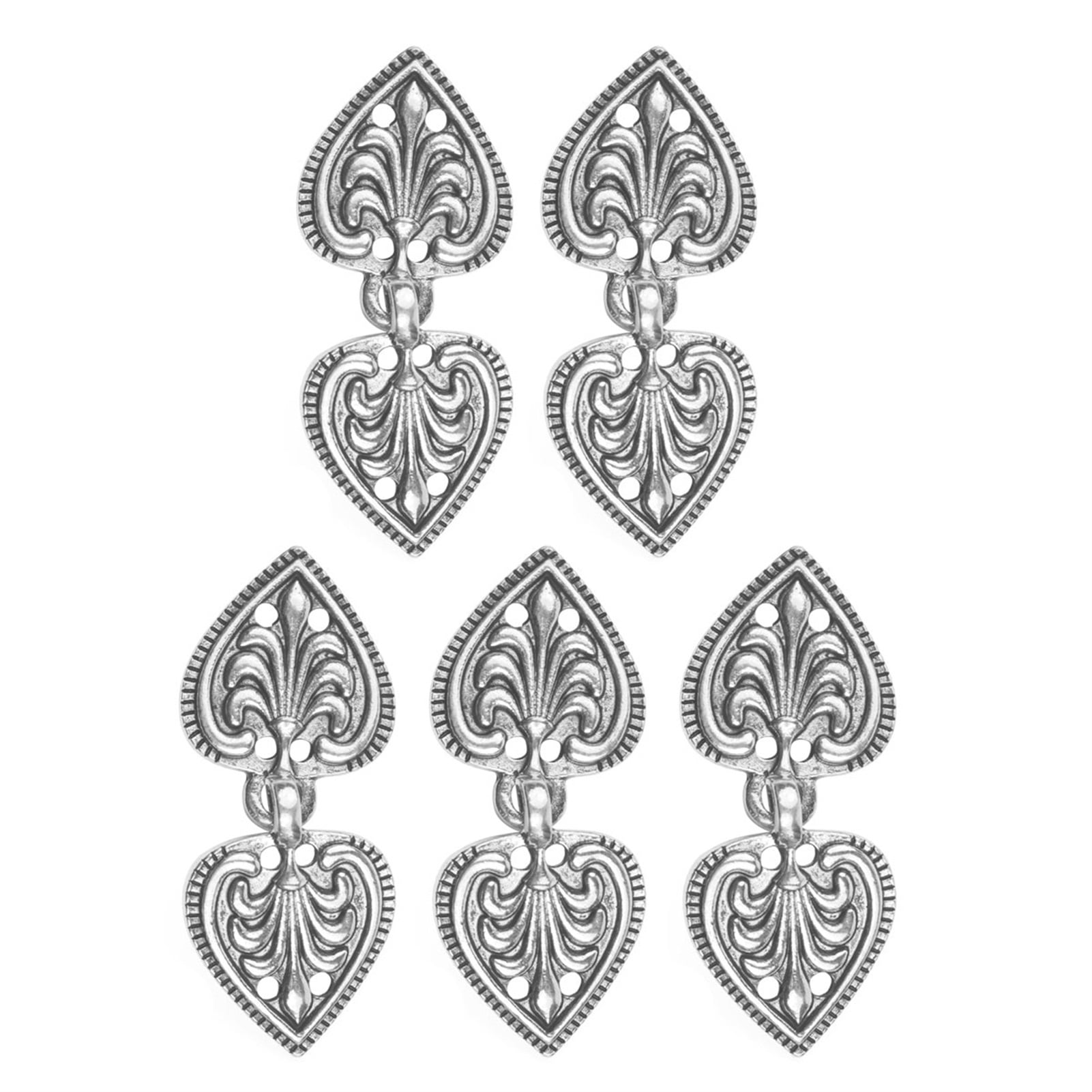 10pair Heart Flower Shaped Metal Copper Cape Clasp Fasteners Vintage ...