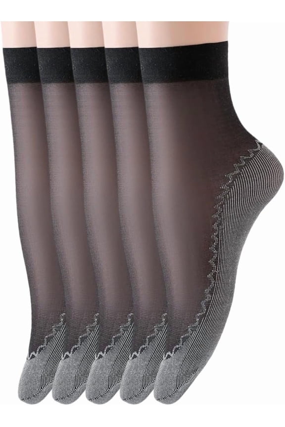 10pairs Nylon Silk Socks for Women Black 236x75x0.5~2.5mm