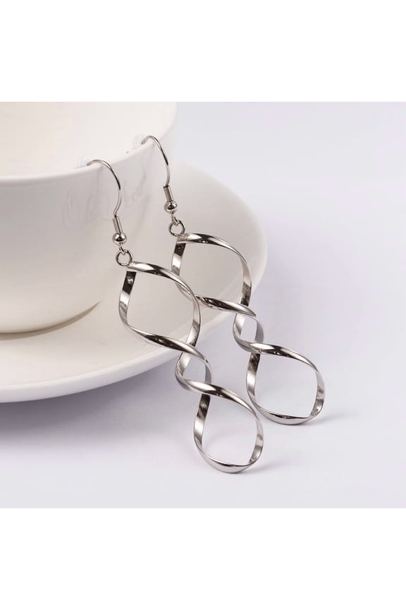 10pairs Resistant Helix 304 Stainless Steel Dangle Earrings Hypoallergenic Earrings Stainless Steel color 74~78mm Pin: 0.8mm