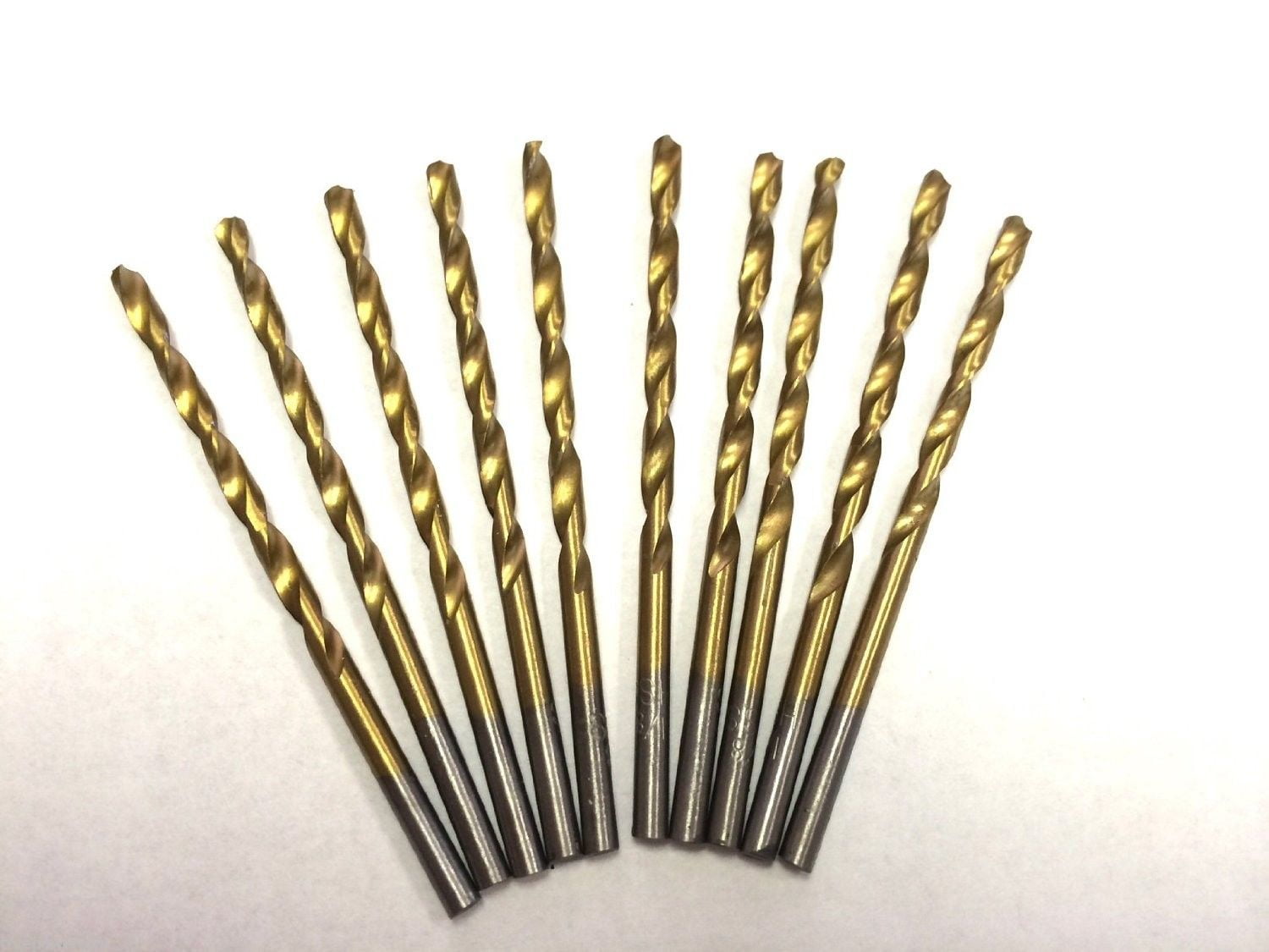 10pc 1/8" titanium drill bits