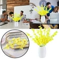 10pc 3 Forks Yellow Artificial Flowers Home Decoration Bouquet Silk
