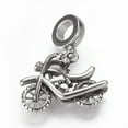 thumbnail image 1 of 10pc 304 Stainless Steel European Dangle Charms Large Hole Pendants Motorbike/Motorcycle Antique Silver 27mm Hole: 5mm Pendant: 17x22x7mm DIY, 1 of 2
