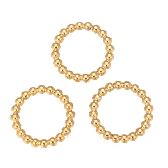 10pc 304 Stainless Steel Linking Rings Pendants Accessories Ring Shape Golden 21x2.8mm Inner Diameter: 16.5mm