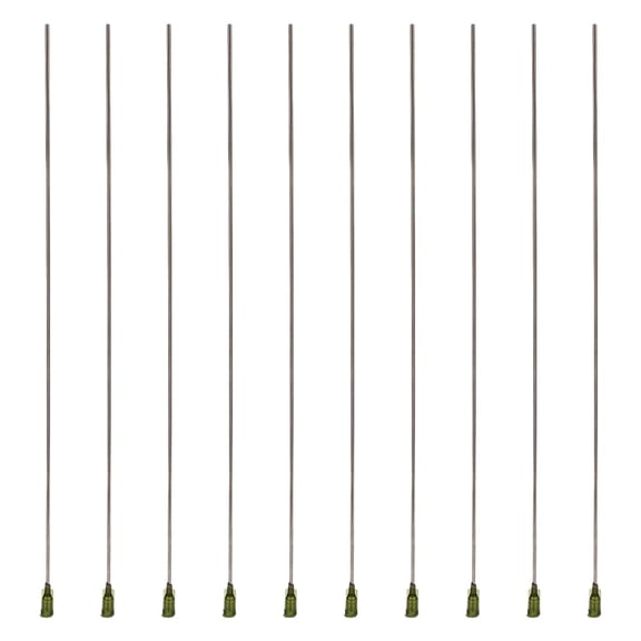 10pc 304 Stainless Steel with Plastic Blunt Tip Dispensing Needle Long Syringe Needle Applicator Needles for Liquid Measuring Epoxy Resin Craft Stainless Steel Color 29.7x0.75cm