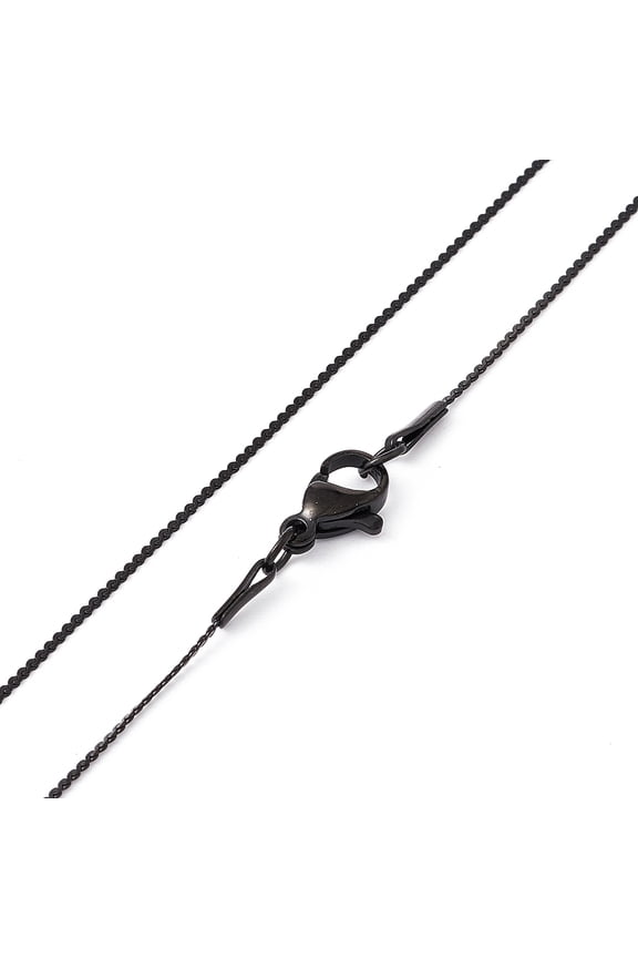 10pc 304 Stainless Steel Serpentine Chain Necklace for Men Women Electrophoresis Black 19.69 inch(50cm)