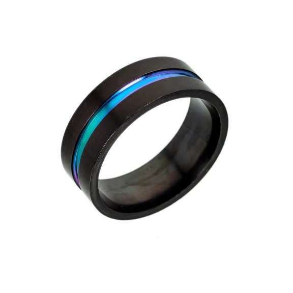 10pc 316L Surgical Stainless Steel Wide Band Finger Rings Gunmetal US Size 10 1/4(19.9mm)