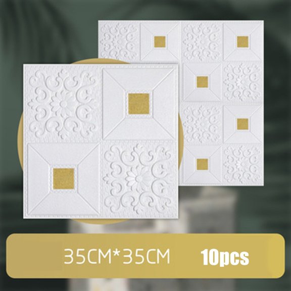 10pc 3D Tile Brick Wall Sticker Foam Panel Waterproof
