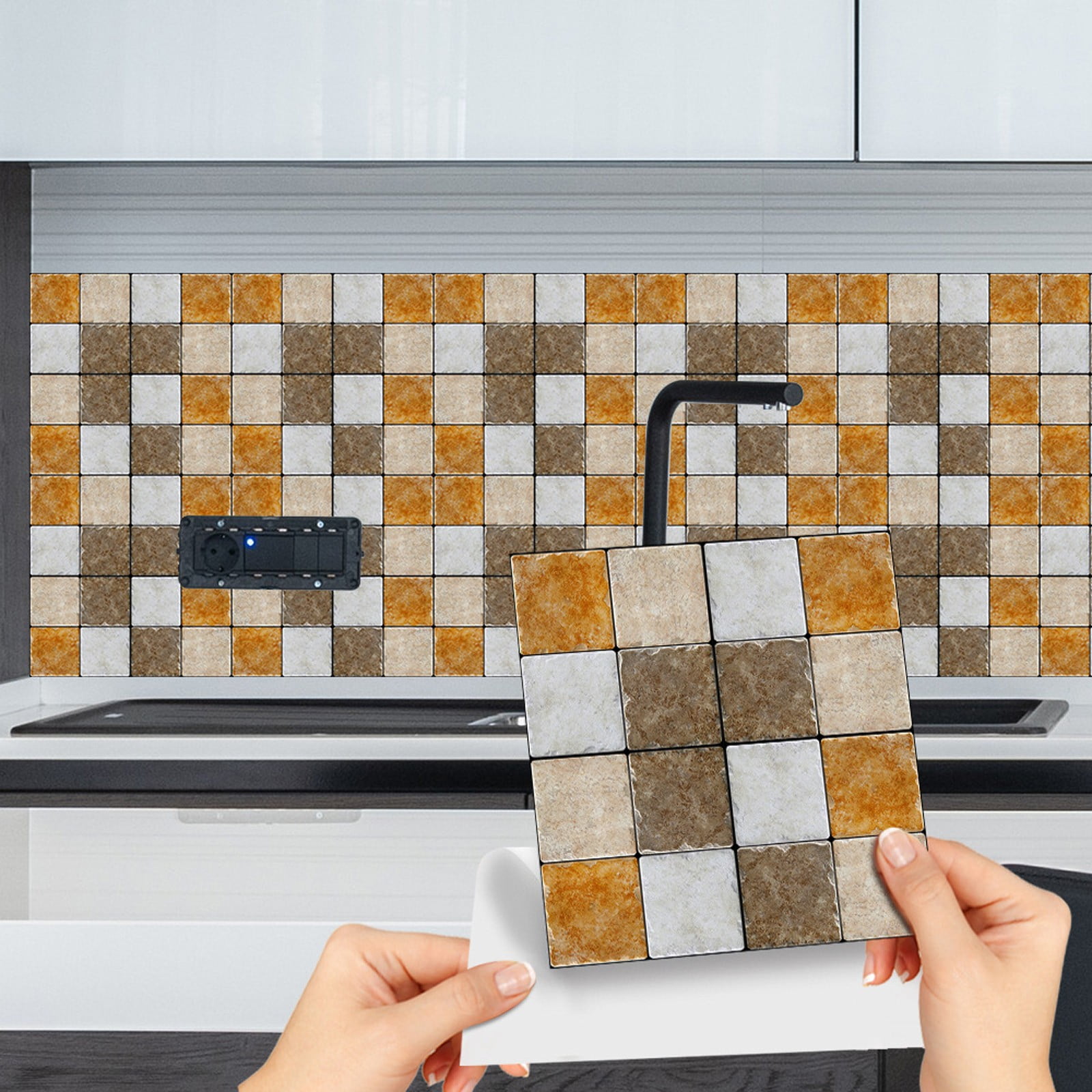 10pc 3D Tile Stickers DIY Self Wall Stickers Wall Decal Quote Elephant